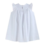 Lil Cactus White Big Sister Smocked Bishop Dress