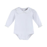 Lil Cactus White Lace Collared LS Bodysuit Romper