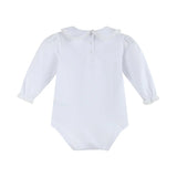 Lil Cactus White Lace Collared LS Bodysuit Romper