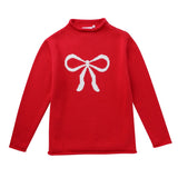 Swoon Baby 2596 White Bow Sweater Red