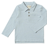 Me & Henry Spencer Long Sleeve Polo Blue Pique