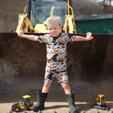Fletch Work Hard Play Hard 2 Piece Shorts Pajama Set
