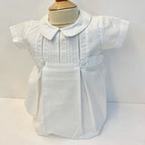 Will'beth 76607 Boys White Cotton Romper