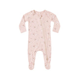 Quincy Mae Bamboo Zip Footie Swans